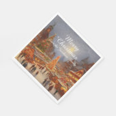 Kitsch Nostalgic German Christmas Market Greetings Serviette (Ecke)