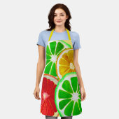Kitsch Obstscheiben farbenfrohe Kunst Schürze (Getragen)