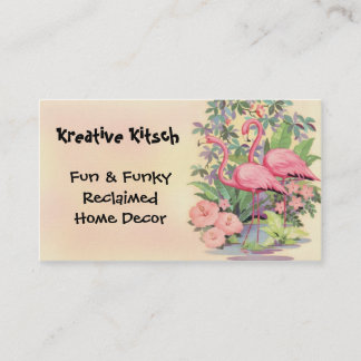Kitsch-rosa Flamingo-Vintage Geschäfts-Karte Visitenkarte