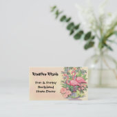 Kitsch-rosa Flamingo-Vintage Geschäfts-Karte Visitenkarte (Stehend Vorderseite)