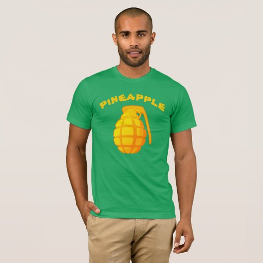 Kitsch-Satirical Ananas-Handgranate T-Shirt (Vorne ganz)