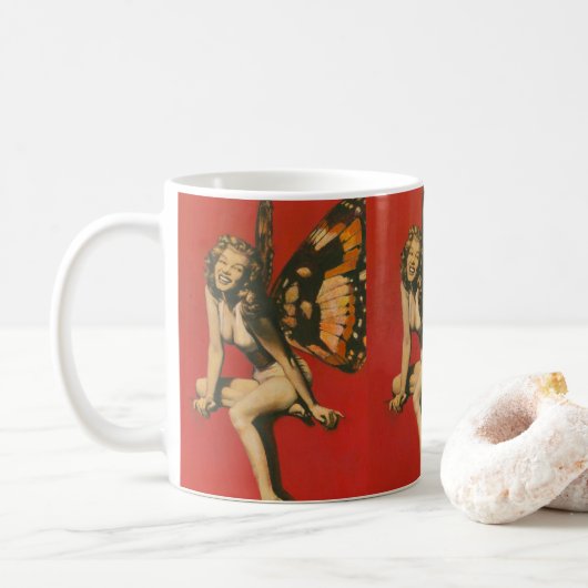 Kitsch-Vintage-Feentasse Kaffeetasse (Mit Donut)