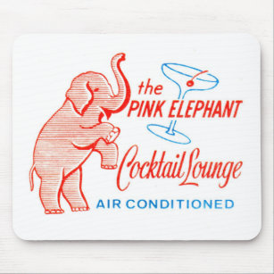 Kitsch-Vintage rosa Elefant-Bar Mousepad