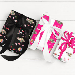 Kitsch Weihnachten Retro-Geschenkpapier-Set Geschenkpapier Set