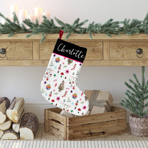 Kitsch-Weihnachten Retro-Monogramm Kleiner Weihnachtsstrumpf