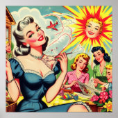 Kitsch Weird Retro Girls Poster (Vorne)