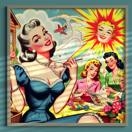Kitsch Weird Retro Girls Poster