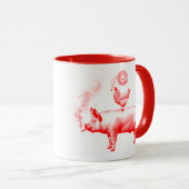 Kitschen Fatty Wecke N' Bacon Tasse Diner Red (VorderseiteRechts)