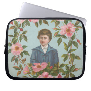 Kitschige antike deutsche Valentinskarte, 1884 Laptopschutzhülle