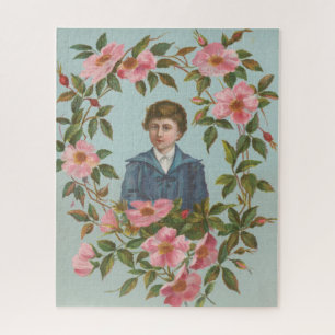 Kitschige antike deutsche Valentinskarte, 1884 Puzzle