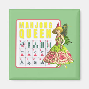 Kitschige Mahjong-Königin Magnet
