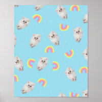 Kitschige Pastell-Ästhetik-Katze Kätzchen Regenbög
