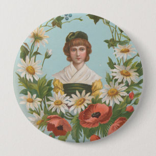 Kitschige Retro-Deutsche Valentinskarte, 1884 Button