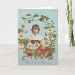 Kitschige Retro-Deutsche Valentinskarte, 1884 Karte