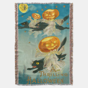Kitschige skurrile Vintage-Halloween-Postkarte, 19 Decke