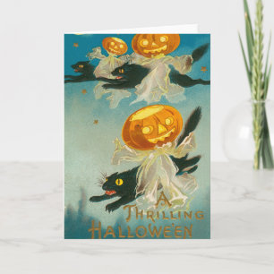 Kitschige skurrile Vintage-Halloween-Postkarte, 19 Karte