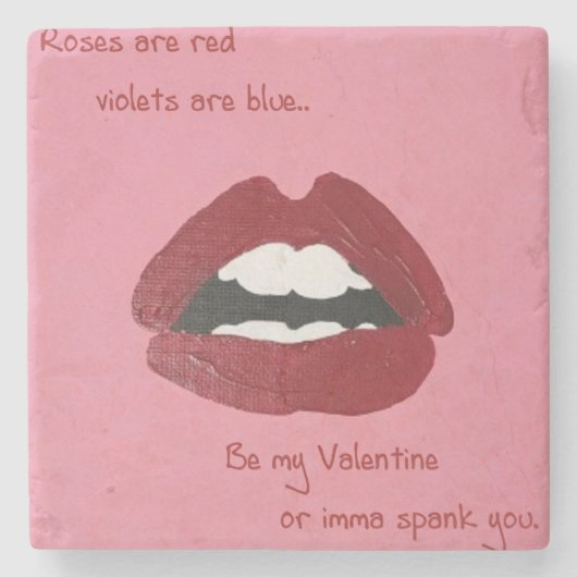 Kitschige Sprüche für Valentinstag-Unterlage Steinuntersetzer (Vorderseite)
