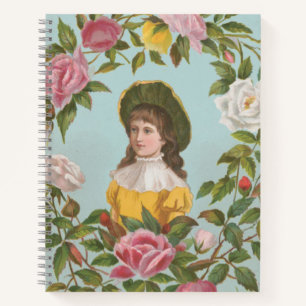 Kitschige Vintage Deutsche Valentinskarte, 1884 Notizblock