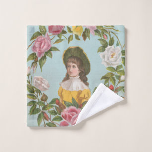 Kitschige Vintage Deutsche Valentinskarte, 1884 Waschlappen