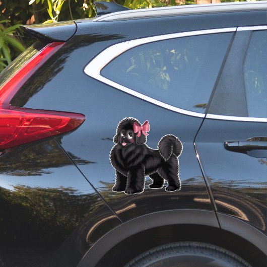 Kitschiger Neufundländer Aufkleber (Auto Seite)