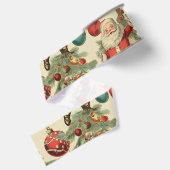 Kitschiger Weihnachtsmann und Ornamente Ripsband (Rückseite)