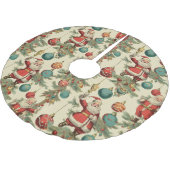 Kitschiger Weihnachtsmann und Weihnachtsbaumschmuc Polyester Weihnachtsbaumdecke (Schrägansicht)