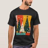 Kitschmas Christmas Fir Tree Retro Vector T-Shirt (Vorderseite)