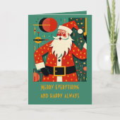 Kitschmas Santa Claus Mid-Century Modern Fun Karte (Vorderseite)