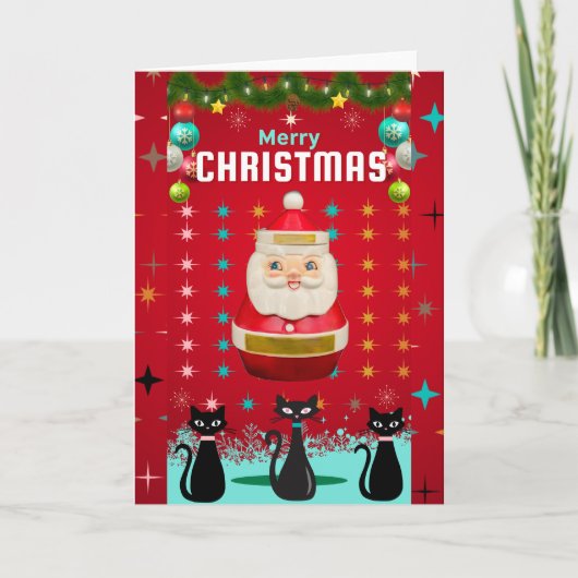 Kitschmas Spektakulär: Santa und Sternexplosionen Karte (Vorderseite)