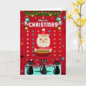 Kitschmas Spektakulär: Santa und Sternexplosionen Karte (Gelbe Blume)