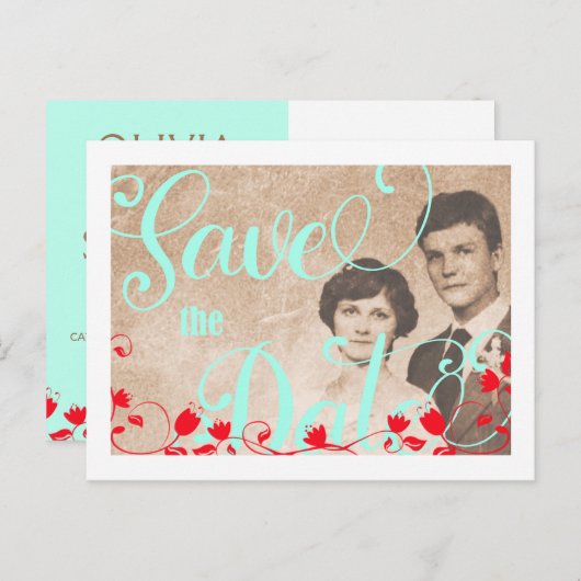 Kitschy Ankündigung Datum freihalten Template (Vorne/Hinten)