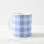 Kitschy Blue Gingham Retro Küche Kaffeetasse (Vorderseite Links)
