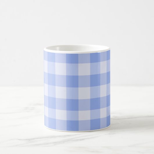 Kitschy Blue Gingham Retro Küche Kaffeetasse (Mittel)
