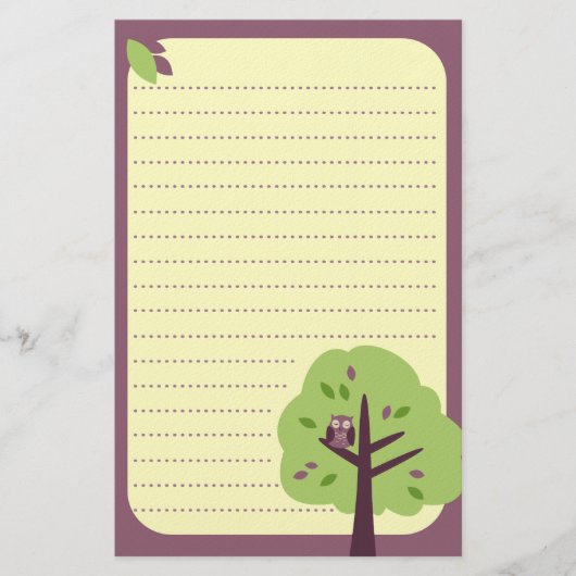 Kitschy Eule stationär Briefpapier (Vorderseite)