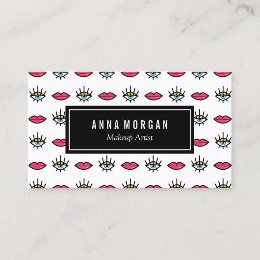 Kitschy Eyes & Lips Makeup Artist Visitenkarte (Vorderseite)