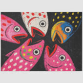 Kitschy Fish Art Tissue oder Decoupage Paper Seidenpapier (Vorderseite)