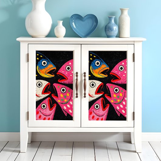 Kitschy Fish Poster oder Decoupage Paper