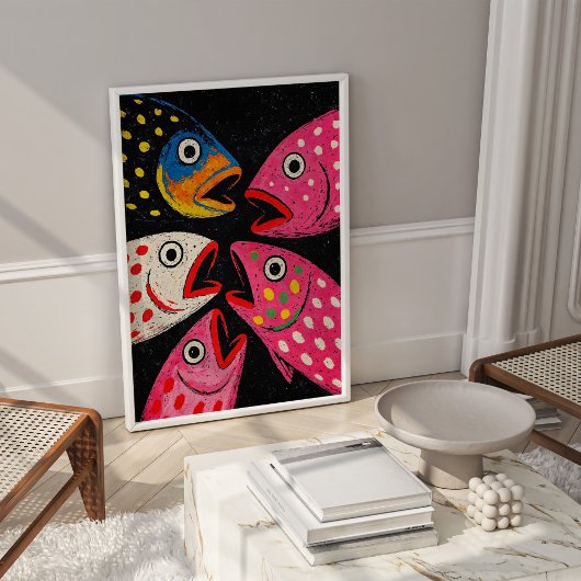 Kitschy Fish Poster oder Decoupage Paper