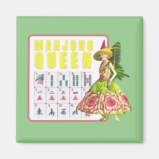 Kitschy Mahjong Queen Magnet (Vorne)