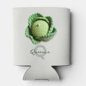 Kitschy Modern Granny Garden Crochet Cabbage Name Dosenkühler (Rückseite)