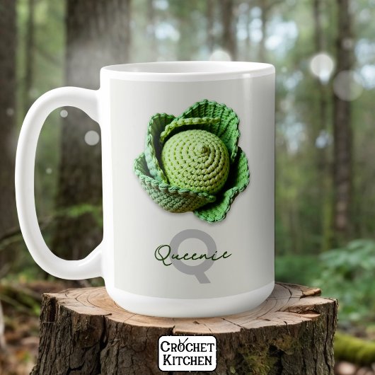 Kitschy Modern Granny Garden Crochet Cabbage Name Kaffeetasse