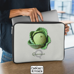 Kitschy Modern Granny Garden Crochet Cabbage Name Laptopschutzhülle