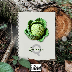 Kitschy Modern Granny Garden Crochet Cabbage Name Notizblock