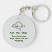 Kitschy Modern Granny Garden Crochet Cabbage Name Schlüsselanhänger (Rückseite)