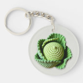 Kitschy Modern Granny Garden Crochet Cabbage Name Schlüsselanhänger (Vorderseite)