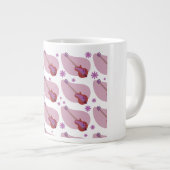 Kitschy Retro Fifties Guitar Boomerang Pattern Jumbo-Tasse (Vorderseite Rechts)