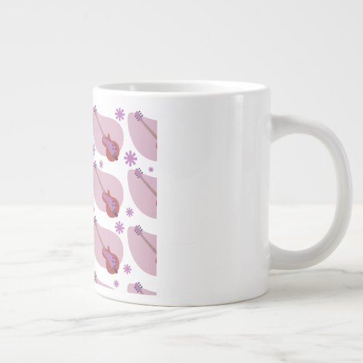 Kitschy Retro Fifties Guitar Boomerang Pattern Jumbo-Tasse (Rechts)