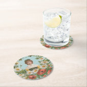 Kitschy Retro German Valentine's Card, 1884 Runder Pappuntersetzer (Vor Ort)