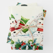 Kitschy Retro Snowmen Geschenkpapier Set (Beispiel)
