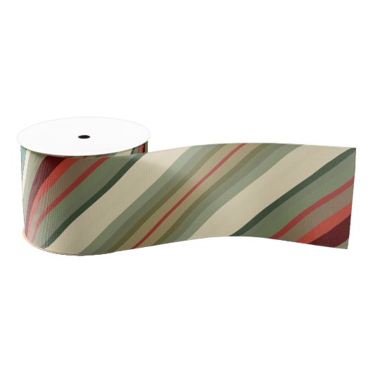 Kitschy Santa and Ornaments Complimentary Stripes Ripsband (Spule)